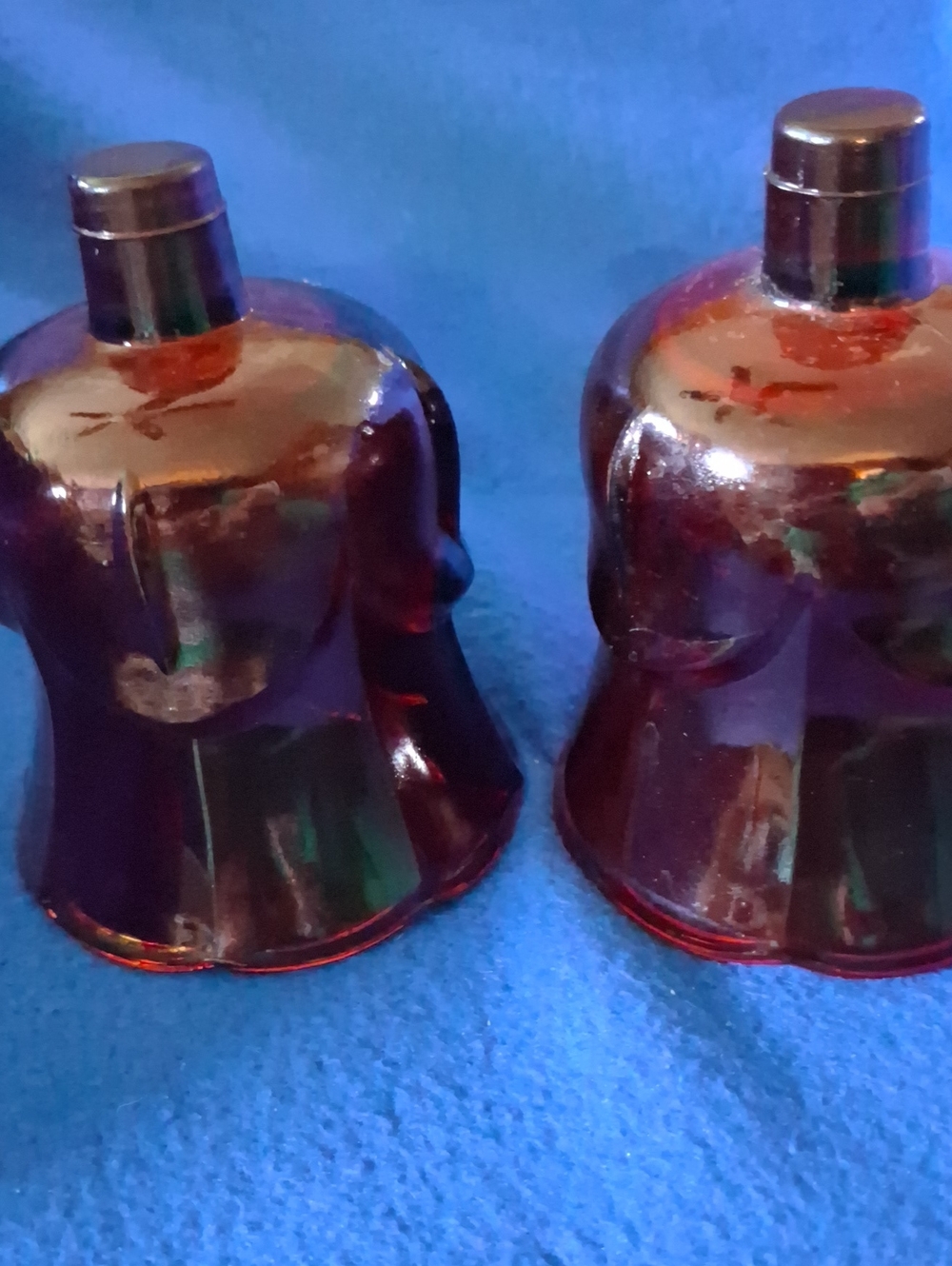 Amber Bell-Shaped Glass Votive Pair votive Cups